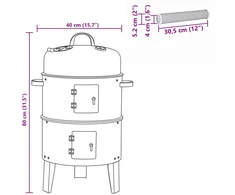 Lauko grilis Ø 40 x 80 cm Plienas Juoda