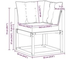 Lauko kampinė sofa Kietas akacijos medis ir tekstilenas