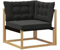 Lauko kampinė sofa Kietasis akacijos medis ir Textilene Balta