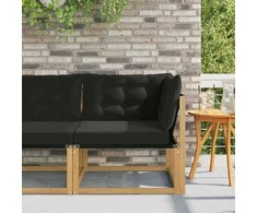 Lauko kampinė sofa Kietasis akacijos medis ir Textilene Balta