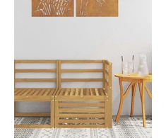 Lauko kampinė sofa Kietos akacijos mediena Balta