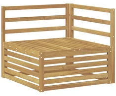 Lauko kampinė sofa Kietos akacijos mediena Balta