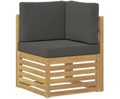 Lauko kampinė sofa Kietos akacijos mediena Balta