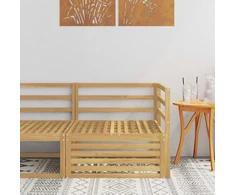 Lauko kampinė sofa Kietos akacijos mediena Balta
