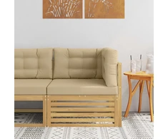 Lauko kampinė sofa Kietos akacijos mediena Balta