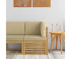 Lauko kampinė sofa Kietos akacijos mediena Balta