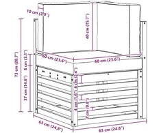 Lauko kampinė sofa Kietos akacijos mediena Natūrali