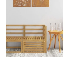 Lauko kampinė sofa Kietos akacijos mediena Balta