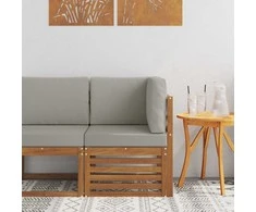 Lauko kampinė sofa Kietos akacijos mediena Natūrali