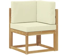 Lauko kampinė sofa Kietos akacijos mediena Balta