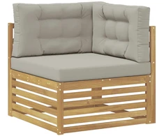 Lauko kampinė sofa Kietos akacijos mediena Balta
