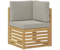 Lauko kampinė sofa Kietos akacijos mediena Balta