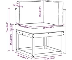Lauko kampinė sofa Kietos akacijos mediena