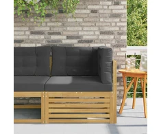 Lauko kampinė sofa Kietos akacijos mediena Balta