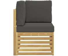 Lauko kampinė sofa Kietos akacijos mediena Balta