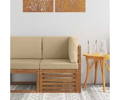 Lauko kampinė sofa Kietos akacijos mediena Natūrali