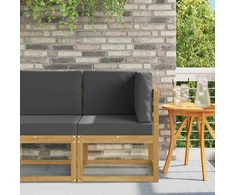 Lauko kampinė sofa Kietos akacijos mediena Balta