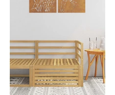 Lauko kampinė sofa Kietos akacijos mediena Balta
