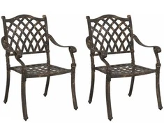 Sodo Kėdė 2 pcs Bronzinė 56 x 55 x 92.5cm Aliuminis