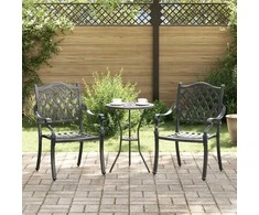 Sodo Kėdė 2 pcs Juoda 56 x 55 x 92.5cm Aliuminis