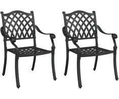 Sodo Kėdė 2 pcs Juoda 56 x 55 x 92.5cm Aliuminis