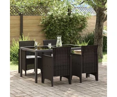 Sodo Kėdė su pagalve 4 pcs Ruda 53 x 49 x 85 cm Polipropilenas