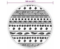 Lauko kilimas, pilkos spalvos, 160cm skersmens, PP