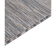 Lauko kilimėlis, rudas ir mėlyna, 140x200cm, plokščio pynimo
