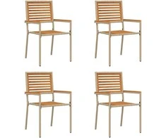 Sodo krėslai, kurie vienas ant kito sukraunami 4 pcs