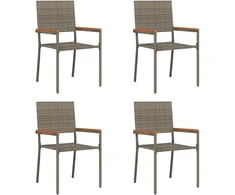 Sodo krėslai, kurie vienas ant kito sukraunami 4 pcs