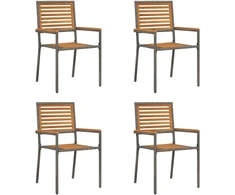 Sodo krėslai, kurie vienas ant kito sukraunami 4 pcs