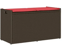 Lauko baldų komplektas Lauko laikymo suolas su pagalvėlėmis rudos spalvos 100 cm