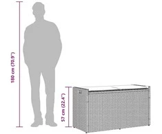 Lauko baldų komplektas Lauko laikymo suolas su pagalvėlėmis smėlio spalvos 100 cm