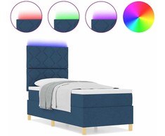 LED Čiužinio Lova su galvūgalio Mėlyna 80 x 200 cm audinys