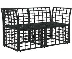 Lauko meilės sėdynė 2 pcs Juoda ir tamsiai pilka poliratanas
