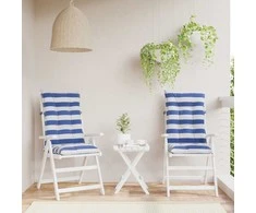 Lauko pagalvė 2 pcs Mėlyna ir balta 120 x 50 x 7 cm Audinys
