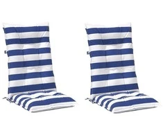 Lauko pagalvė 2 pcs Mėlyna ir balta 120 x 50 x 7 cm Audinys