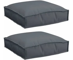 Pagalvėlė 2 pcs Antracitas 40 x 40 x 8 cm Oksfordo audinys