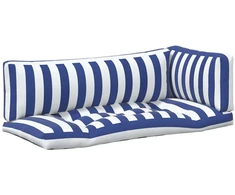 Lauko pagalvė 3 pcs Mėlyna ir balta 103 x 58 x 10 cm Audinys