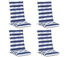 Lauko pagalvė 4 pcs Mėlyna ir balta 120 x 50 x 7 cm Audinys