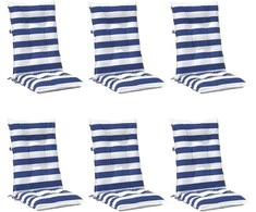 Lauko pagalvė 6 pcs Mėlyna ir balta 120 x 50 x 7 cm Audinys