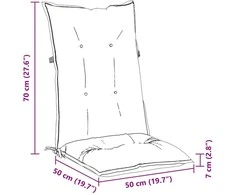 Lauko pagalvė 6 vnt. Audinys Mėlyna ir balta 120 x 50 x 7 cm