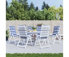 Lauko pagalvė 6 pcs Mėlyna ir balta 120 x 50 x 7 cm Audinys