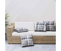 Lauko pagalvė Languotas 4 pcs PilkasCheck 60 x 60 cm Audinys