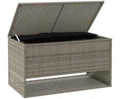 Lauko pagalvėlių dėžė, pilka, 100x55x55,5 cm, poliratanas