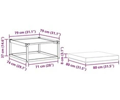 Lauko pakojis Kietos akacijos mediena Balta 79 x 79 x 37 cm