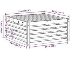 Lauko pakojis Natūrali 79 x 79 x 37 cm Kietos akacijos mediena