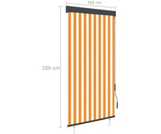 Lauko roletas, baltos ir oranžinės spalvų, 100x250cm