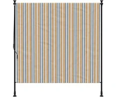 Lauko roletas, geltonas/baltas, 200x270cm, audinys ir plienas