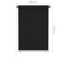 Lauko roletas, 105 (plotis) x 140 (aukštis) cm, juodos spalvos